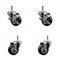 Service Caster 3'' Maroon Poly Wheel Swivel 7/16'' Grip Ring Stem Caster Set 2 Brakes, 4PK SCC-GR20S314-PPUB-MRN-TLB-716138-2S2 - alternate 1